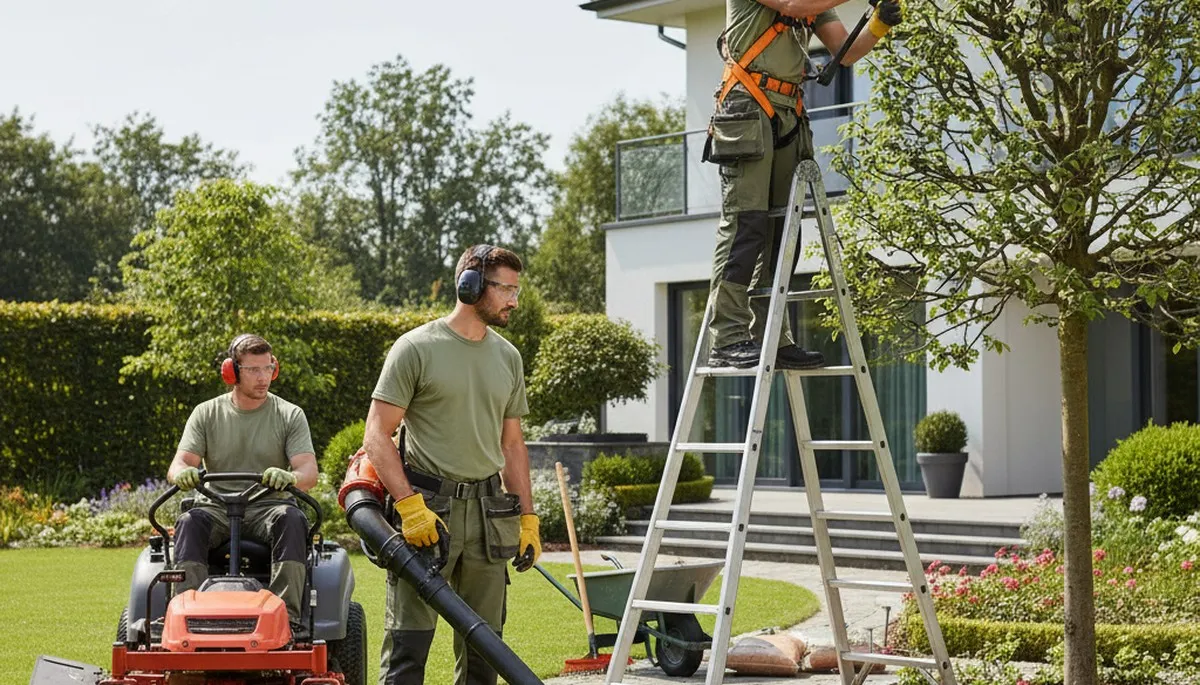 Bradenton, FL tree service crew providing landscaping and storm cleanup for coastal properties